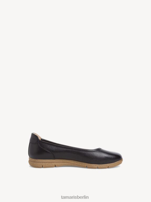 de Tamaris Frauen Lederballerina - Schwarz/Schwarzes Nappaleder 0LHV4862 Schuhe