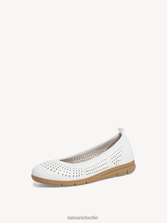 de Tamaris Frauen Lederballerina - Weiß/Weiß Nappa 0LHV41864 Schuhe