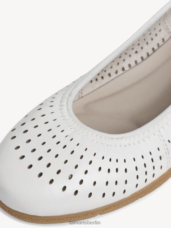 de Tamaris Frauen Lederballerina - Weiß/Weiß Nappa 0LHV41864 Schuhe