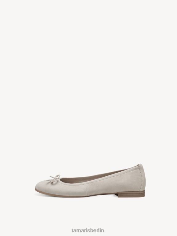 de Tamaris Frauen Lederballerina – beige/taupefarbenes Wildleder 0LHV4899 Schuhe
