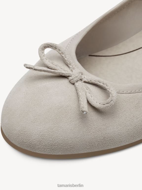 de Tamaris Frauen Lederballerina – beige/taupefarbenes Wildleder 0LHV4899 Schuhe