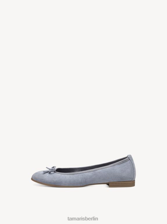 de Tamaris Frauen Lederballerina – blaues/hellblaues Wildleder 0LHV4898 Schuhe