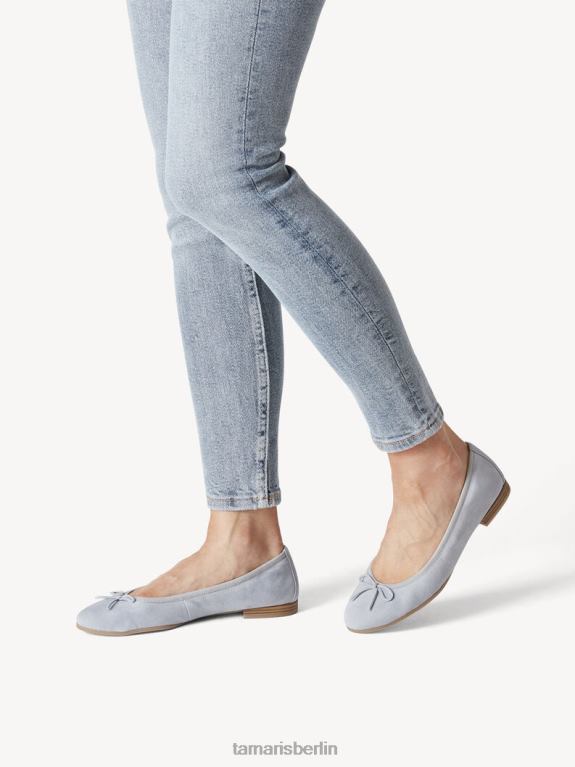 de Tamaris Frauen Lederballerina – blaues/hellblaues Wildleder 0LHV4898 Schuhe