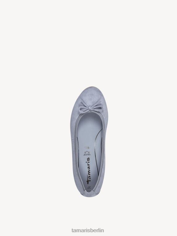 de Tamaris Frauen Lederballerina – blaues/hellblaues Wildleder 0LHV4898 Schuhe
