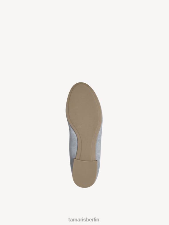 de Tamaris Frauen Lederballerina – blaues/hellblaues Wildleder 0LHV4898 Schuhe