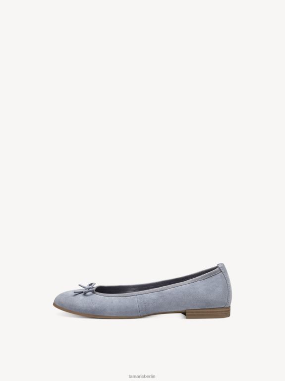 de Tamaris Frauen Lederballerina – blaues/hellblaues Wildleder 0LHV4898 Schuhe