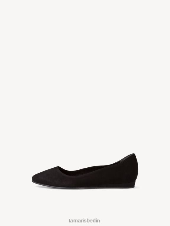 de Tamaris Frauen Lederballerina - schwarz 0LHV4401 Schuhe