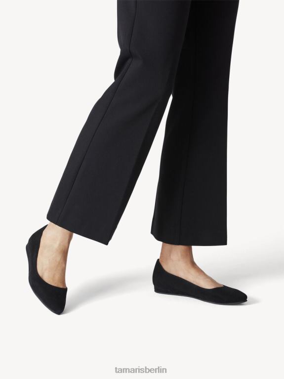 de Tamaris Frauen Lederballerina - schwarz 0LHV4401 Schuhe