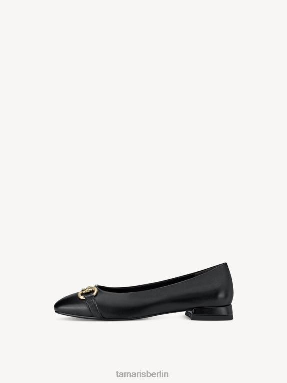 de Tamaris Frauen Lederballerina - schwarz 0LHV4606 Schuhe