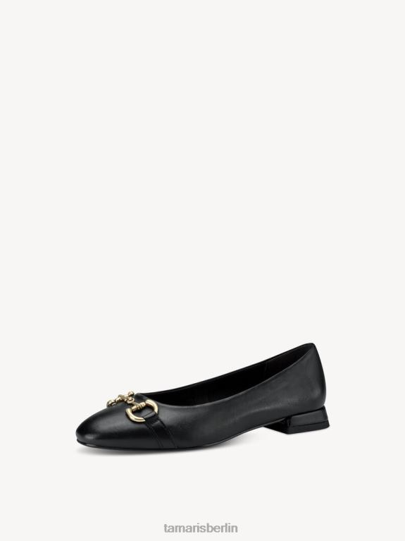 de Tamaris Frauen Lederballerina - schwarz 0LHV4606 Schuhe
