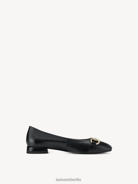 de Tamaris Frauen Lederballerina - schwarz 0LHV4606 Schuhe