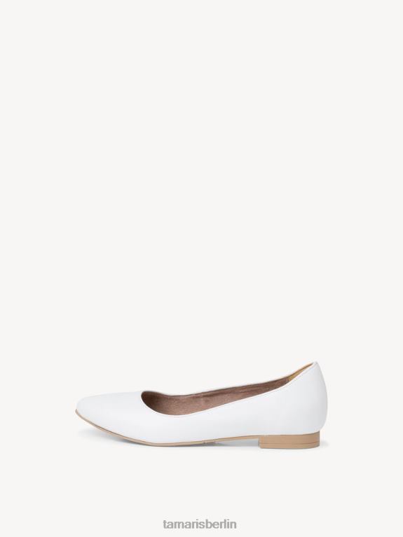de Tamaris Frauen Lederballerina - weiß/weißes Leder 0LHV4105 Schuhe