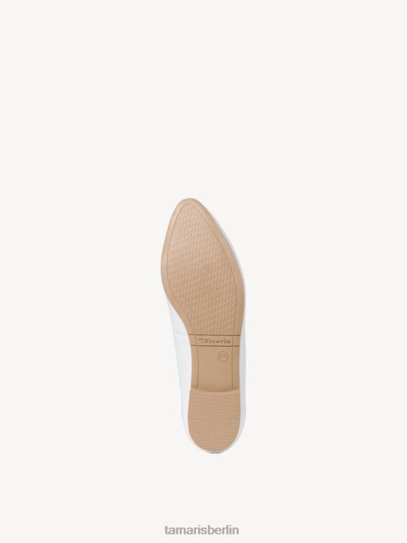 de Tamaris Frauen Lederballerina - weiß/weißes Leder 0LHV4105 Schuhe