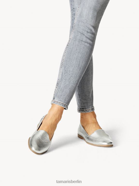 de Tamaris Frauen Leder-Slipper – Metallic/Silber 0LHV41651 Schuhe