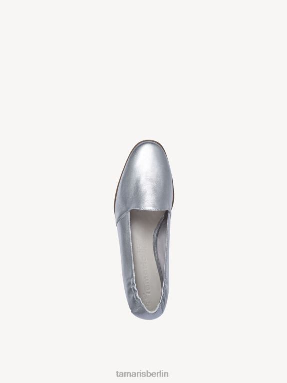 de Tamaris Frauen Leder-Slipper – Metallic/Silber 0LHV41651 Schuhe