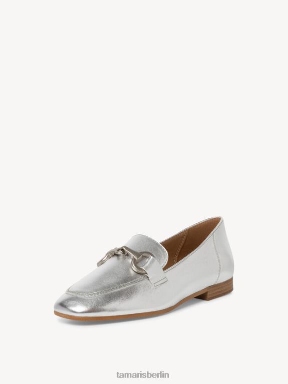 de Tamaris Frauen Leder-Slipper – Metallic/Silber 0LHV4736 Schuhe