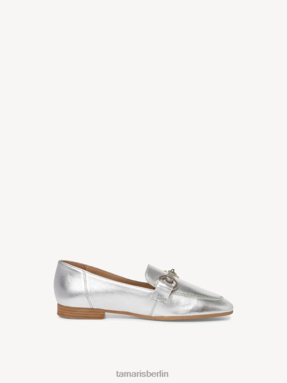 de Tamaris Frauen Leder-Slipper – Metallic/Silber 0LHV4736 Schuhe