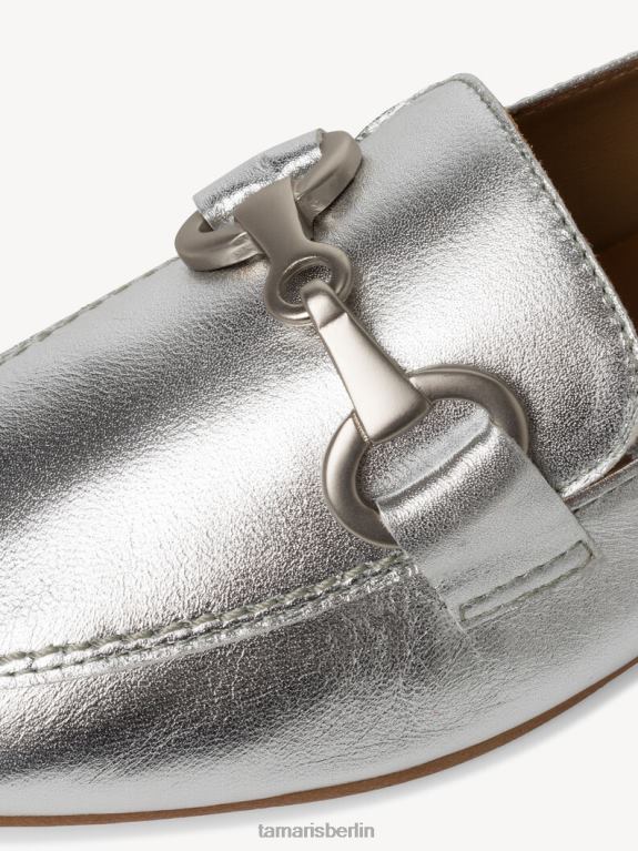 de Tamaris Frauen Leder-Slipper – Metallic/Silber 0LHV4736 Schuhe