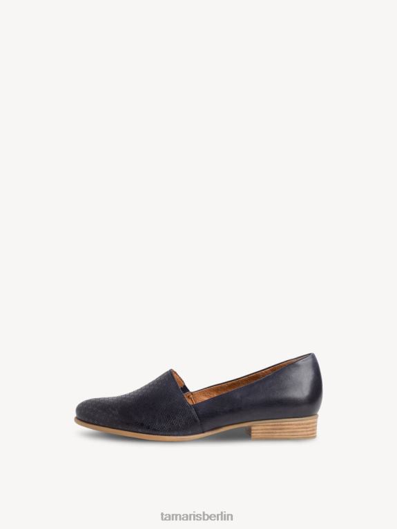 de Tamaris Frauen Leder-Slipper – blau/marineblaue Struktur 0LHV41164 Schuhe