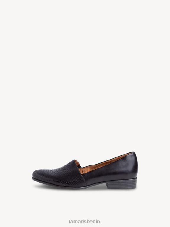 de Tamaris Frauen Leder-Slipper - schwarz/schwarz struktur. 0LHV4569 Schuhe