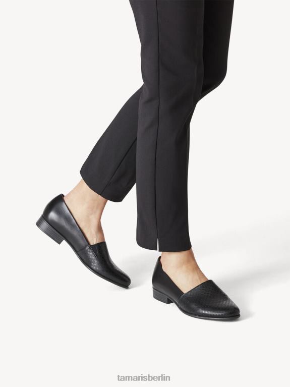 de Tamaris Frauen Leder-Slipper - schwarz/schwarz struktur. 0LHV4569 Schuhe