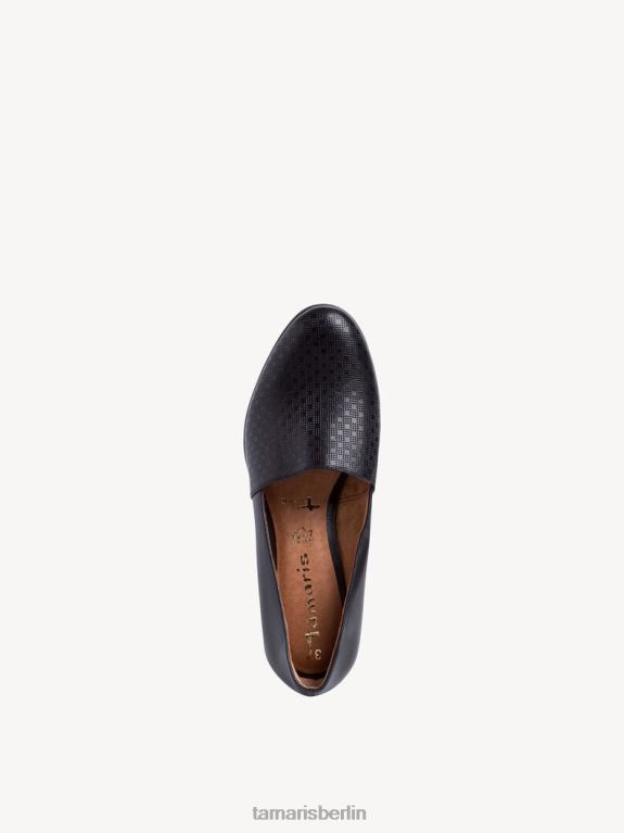 de Tamaris Frauen Leder-Slipper - schwarz/schwarz struktur. 0LHV4569 Schuhe