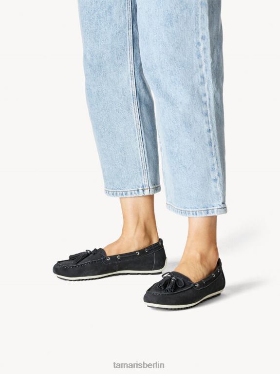 de Tamaris Frauen Ledermokassin – Blau/Marineblau Nubuc 0LHV41441 Schuhe