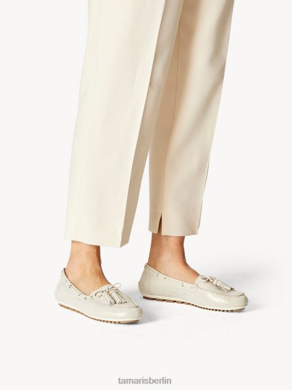 de Tamaris Frauen Ledermokassin - Weiß/Champagner 0LHV41428 Schuhe