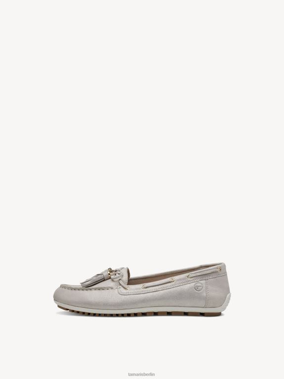 de Tamaris Frauen Ledermokassin - Weiß/Champagner 0LHV41428 Schuhe