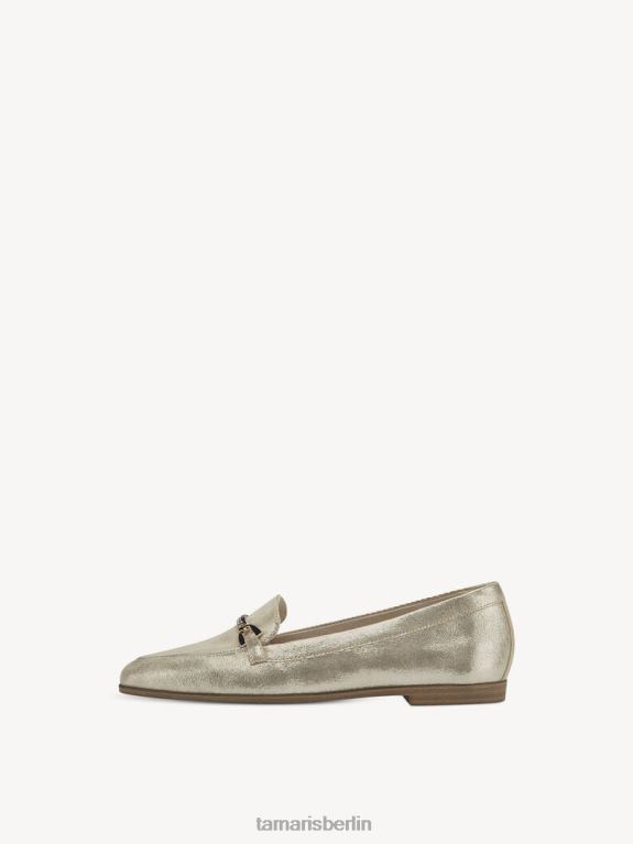 de Tamaris Frauen Lederpantoffel – Metallic/Hellgold 0LHV41087 Schuhe