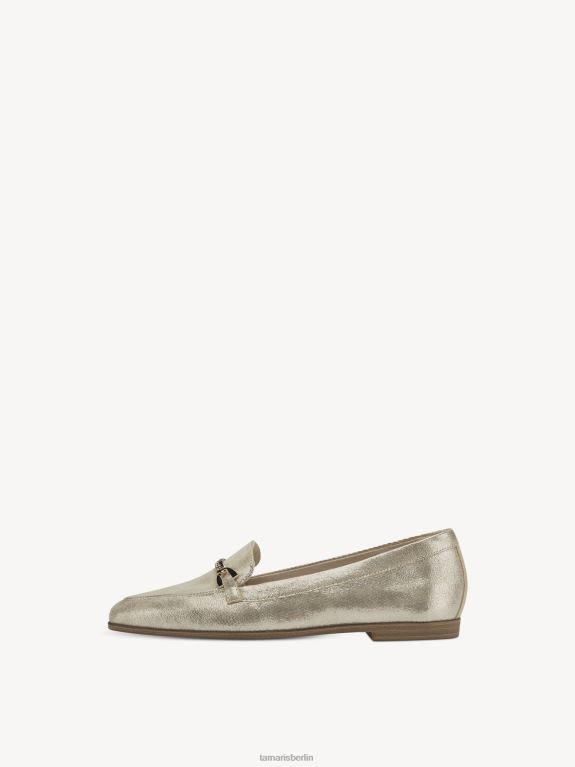 de Tamaris Frauen Lederpantoffel – Metallic/Hellgold 0LHV41087 Schuhe