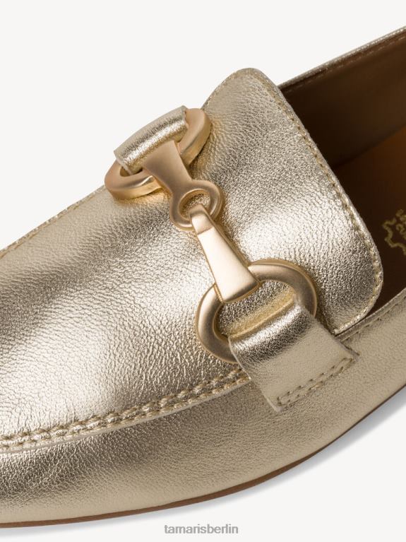de Tamaris Frauen Lederpantoffel – Metallic/Hellgold 0LHV4555 Schuhe