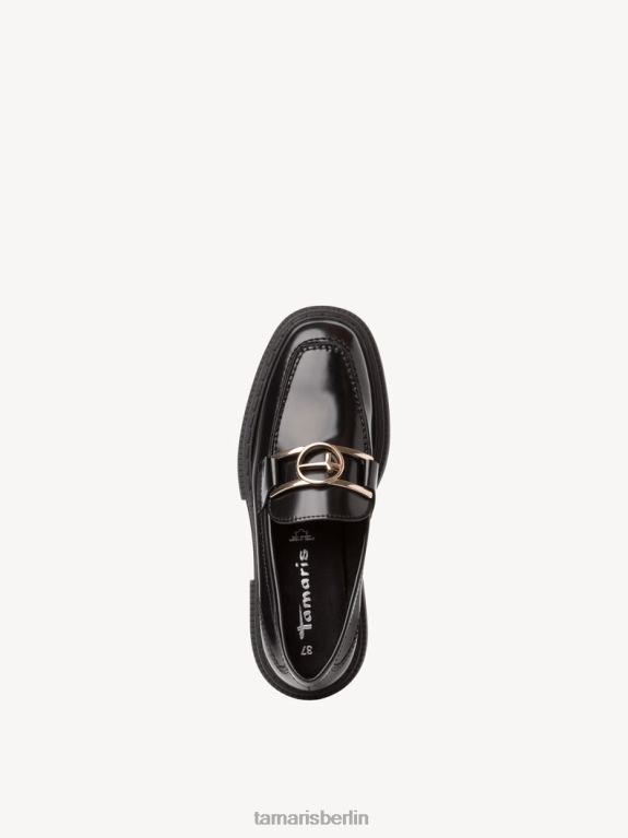 de Tamaris Frauen Lederpantoffel - Schwarz/Schwarz gebürstet 0LHV42319 Schuhe