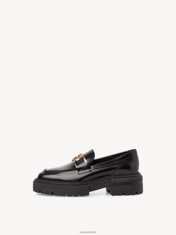 de Tamaris Frauen Lederpantoffel - Schwarz/Schwarz gebürstet 0LHV42319 Schuhe