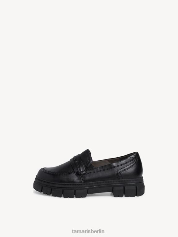de Tamaris Frauen Lederpantoffel - Schwarz/Schwarzes Nappaleder 0LHV42065 Schuhe