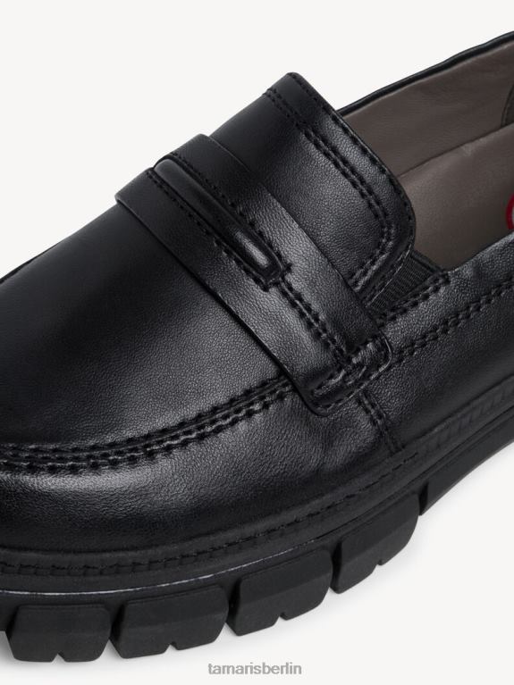 de Tamaris Frauen Lederpantoffel - Schwarz/Schwarzes Nappaleder 0LHV42065 Schuhe