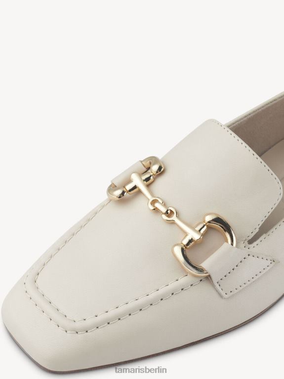 de Tamaris Frauen Lederpantoffel - beige/elfenbeinfarbenes Leder 0LHV41209 Schuhe