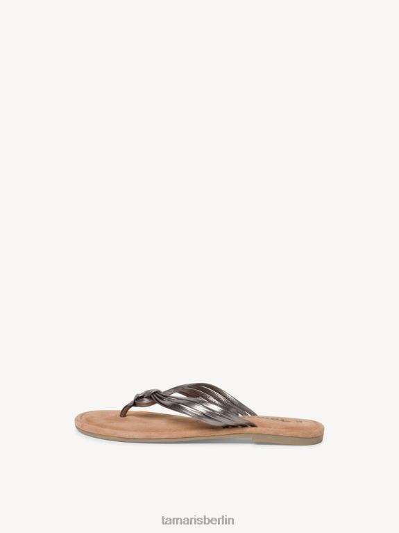 de Tamaris Frauen Leder-Mule – Metallic/Zinn 0LHV4371 Schuhe