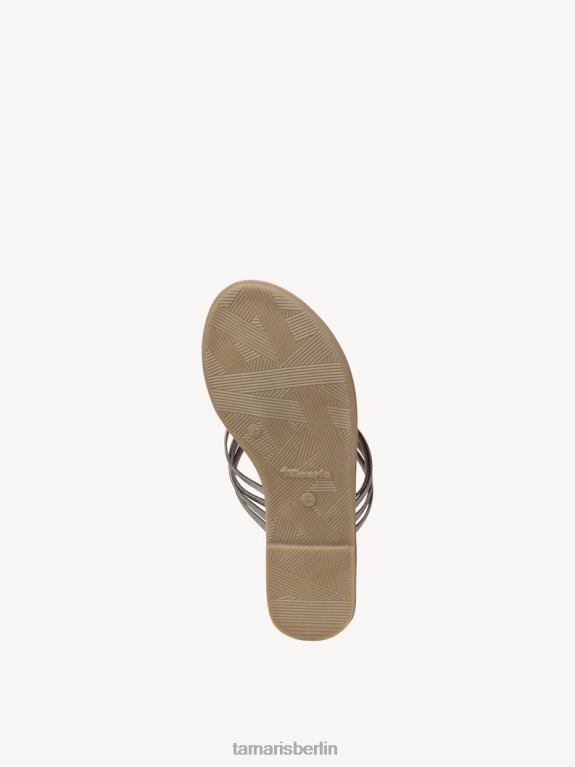 de Tamaris Frauen Leder-Mule – Metallic/Zinn 0LHV4371 Schuhe
