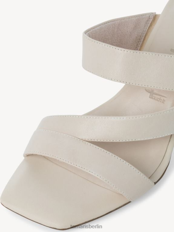 de Tamaris Frauen Leder-Pantolette – Beige/Elfenbein 0LHV42076 Schuhe