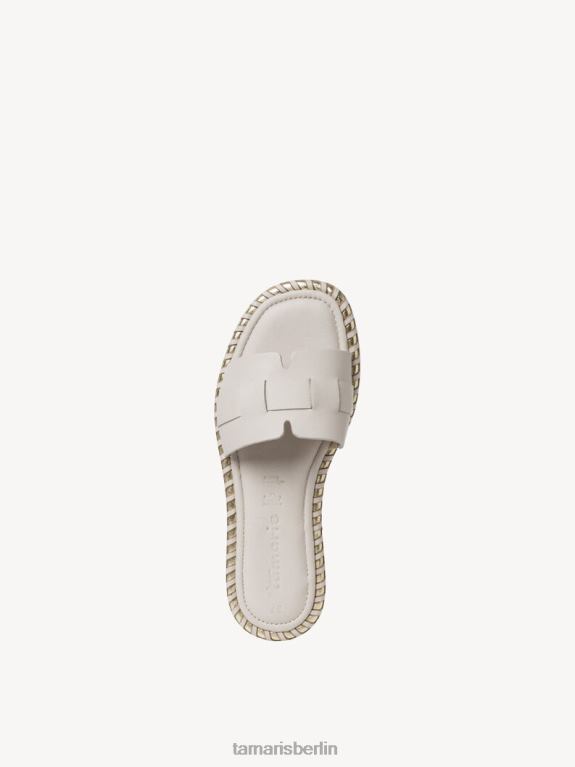 de Tamaris Frauen Leder-Pantolette – Beige/Elfenbein 0LHV4246 Schuhe