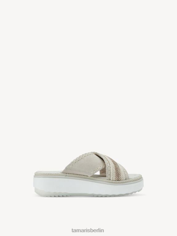 de Tamaris Frauen Leder-Pantolette – Beige/Elfenbein 0LHV4480 Schuhe