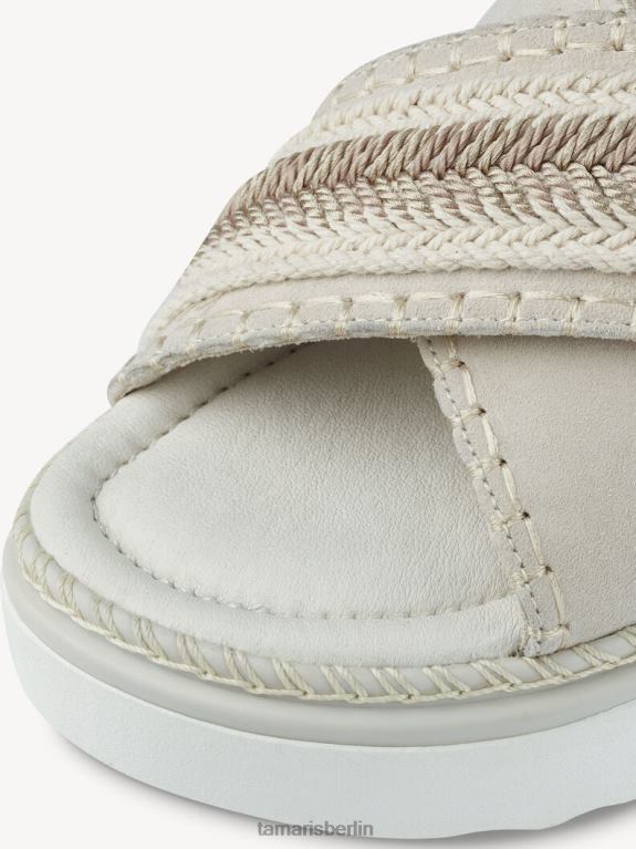 de Tamaris Frauen Leder-Pantolette – Beige/Elfenbein 0LHV4480 Schuhe