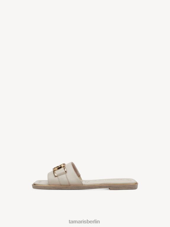 de Tamaris Frauen Leder-Pantolette – Beige/Elfenbein 0LHV4733 Schuhe