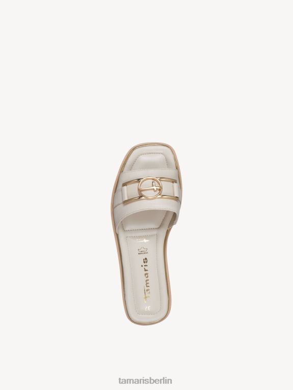 de Tamaris Frauen Leder-Pantolette – Beige/Elfenbein 0LHV4733 Schuhe