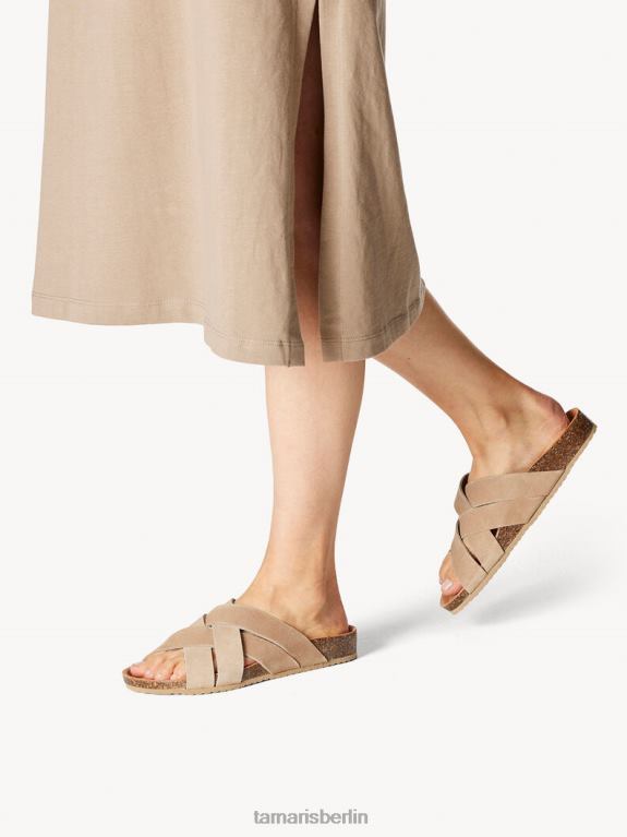 de Tamaris Frauen Leder-Pantolette – Beige/Taupe 0LHV42149 Schuhe