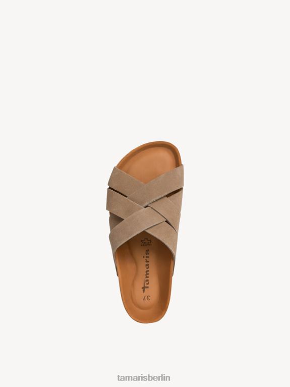 de Tamaris Frauen Leder-Pantolette – Beige/Taupe 0LHV42149 Schuhe