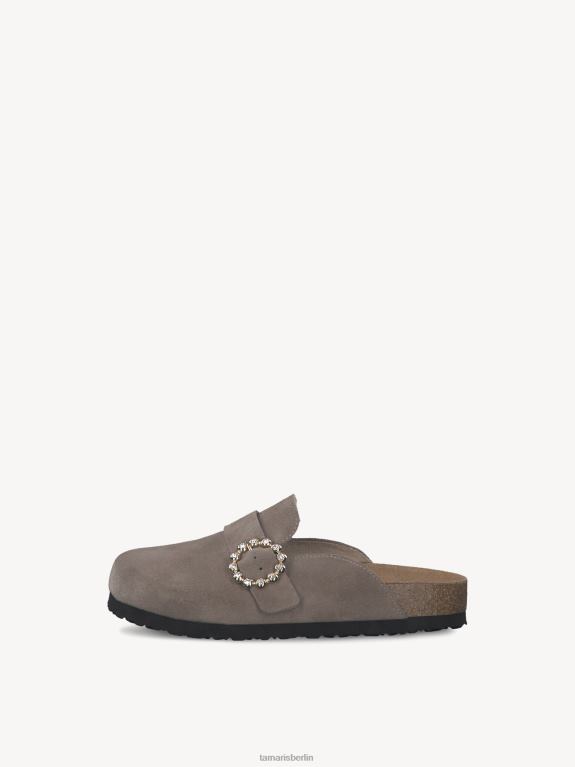 de Tamaris Frauen Leder-Pantolette – Beige/Taupe-Wildleder 0LHV4264 Schuhe