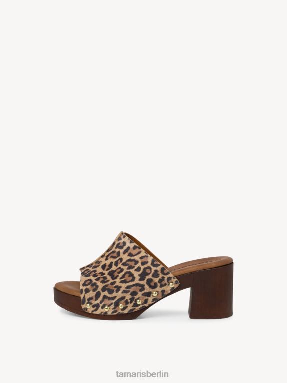 de Tamaris Frauen Leder-Pantolette – Braun/Leopardenkamm 0LHV4111 Schuhe