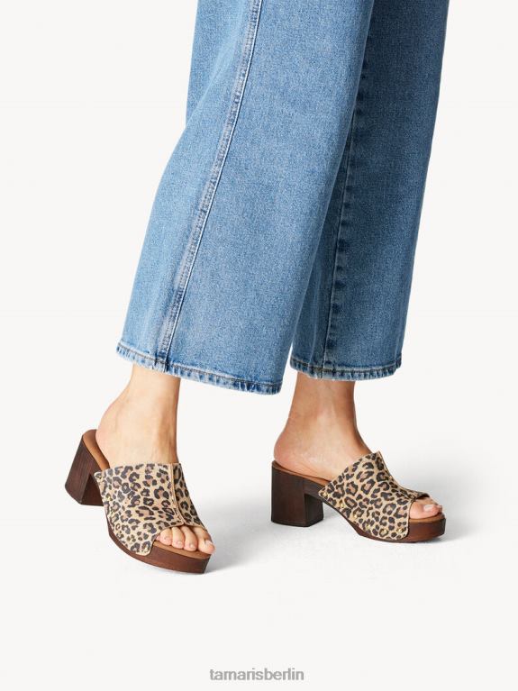 de Tamaris Frauen Leder-Pantolette – Braun/Leopardenkamm 0LHV4111 Schuhe